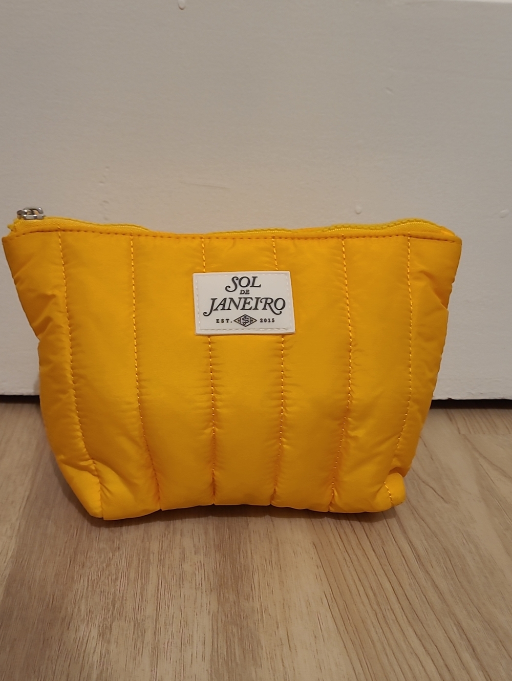 Sol de Janeiro Vibrant Yellow Quilted Cosmetic Pouch